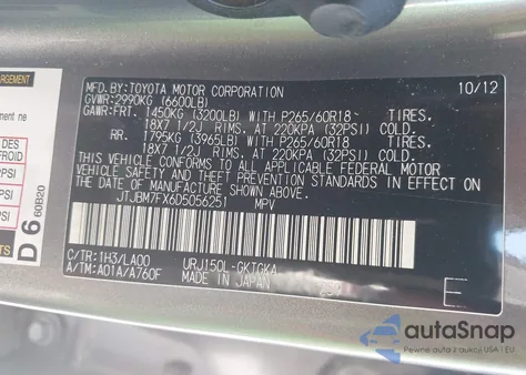 2013 Lexus 460 from USA, damaged, VIN JTJBM7FX6D5056251